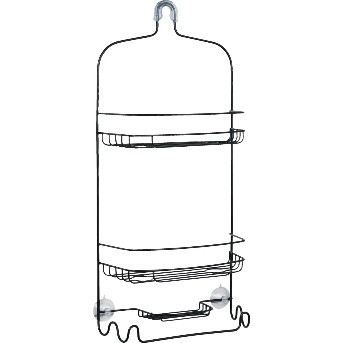 Safe Zenna Home 11 In. x 24 In. Hanging Shower Caddy Matte Black Breathable