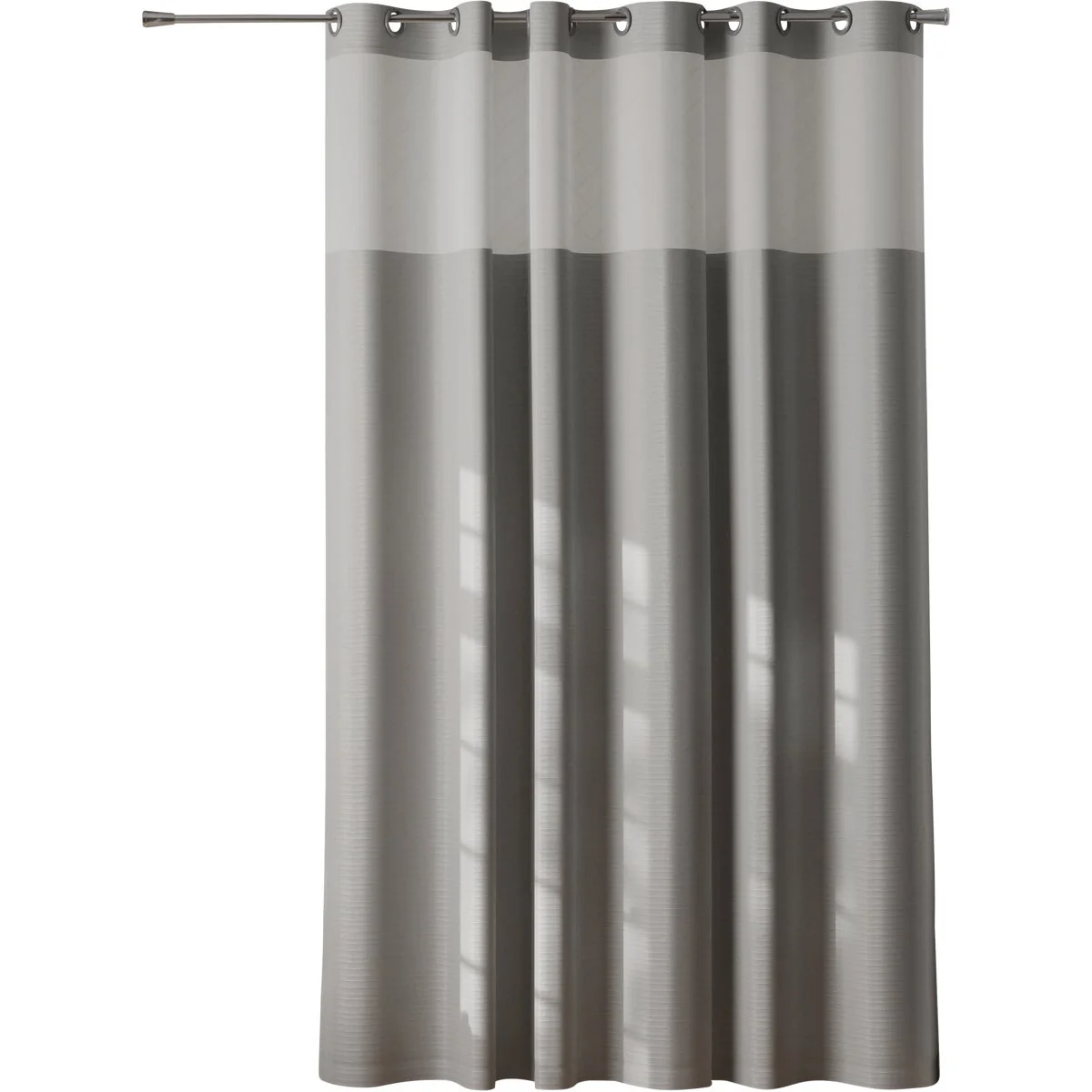 Selected Zenna Home 71 In. x 74 In. Kadin Grey Fabric InstaCurtain Hotel-Style Shower Curtain Healthy