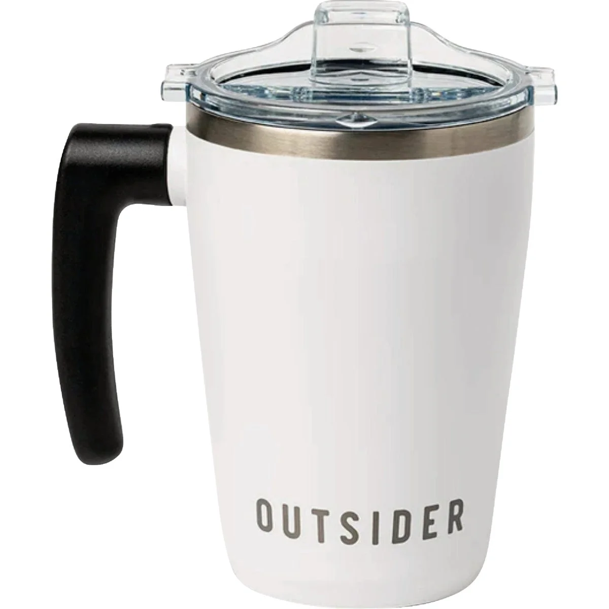 Premium Outsider Coffee Mug with Swivel Handle White Green