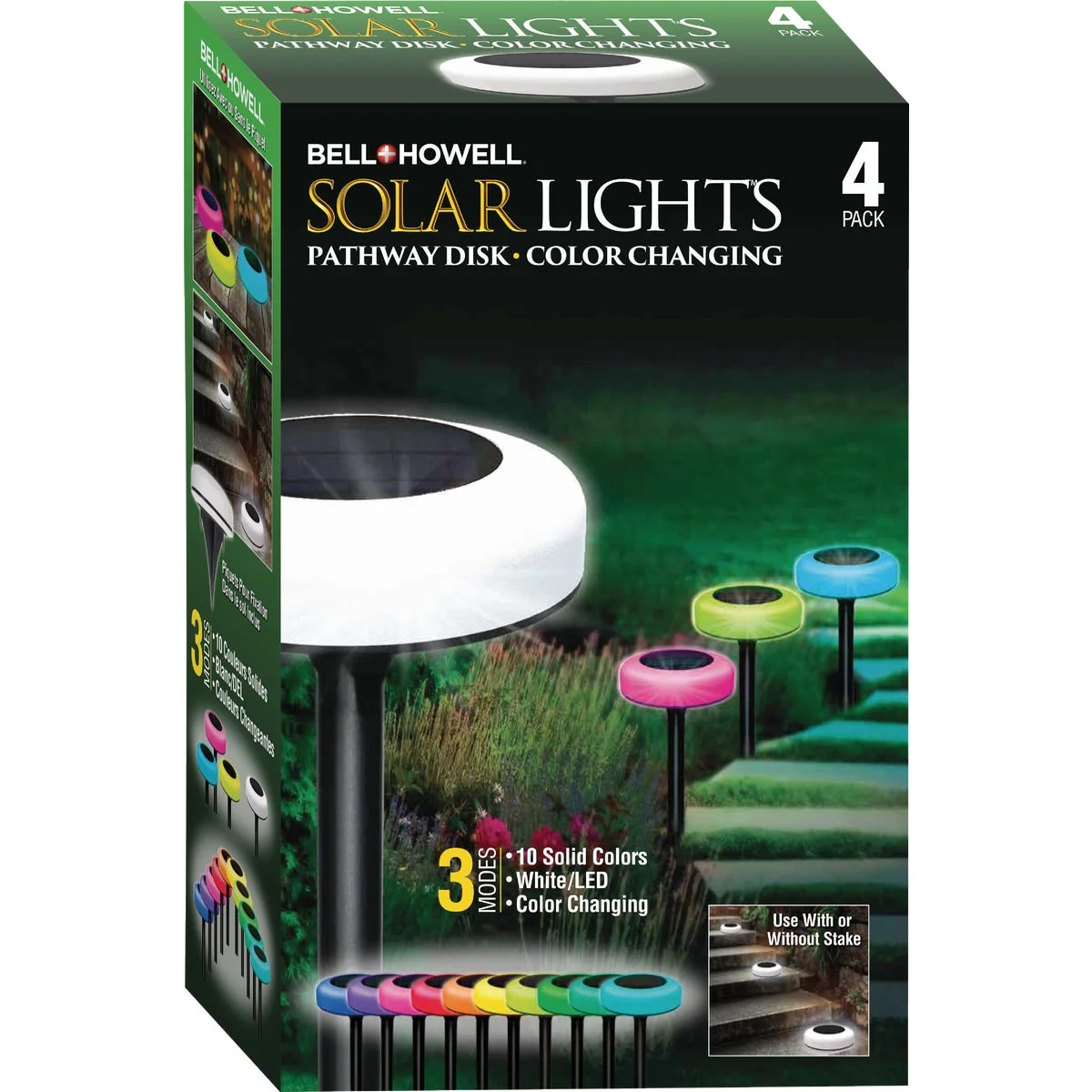 Exclusive Bell Howell Color Changing Disk Lights 4-Pack Convenient