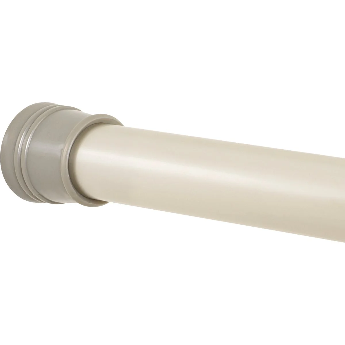 Green Zenna Home Straight 52 In. to 86 In. Rustproof Aluminum Adjustable Tension Shower Curtain Rod Satin Nickel Flexible