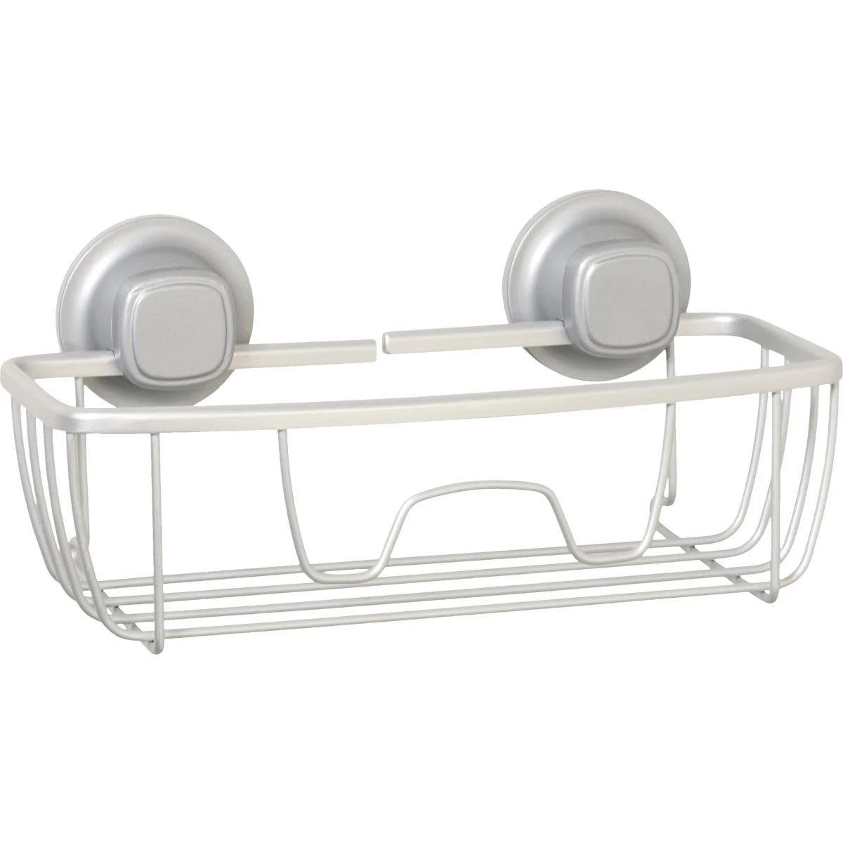 Modern Zenna Home Rustproof Satin Chrome Power Grip Pro Adhesive Suction Storage Basket Quality