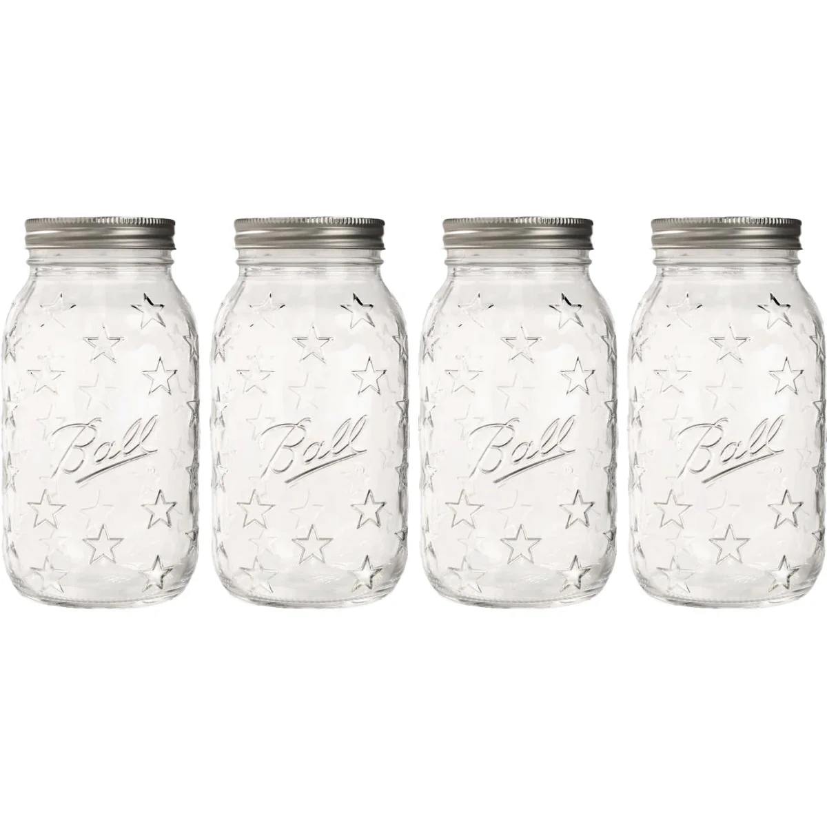 Original Design Ball 32 Oz. Limited Edition Americana Regular Mouth Quart Mason Jar 4-Pack Stylish