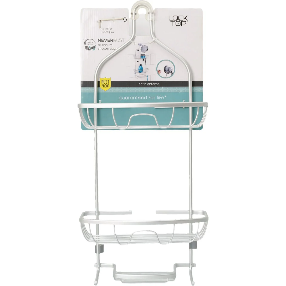 Powerful Zenna Home 11 In. x 24 In. Rustproof Hanging Shower Caddy Satin Chrome Optimized