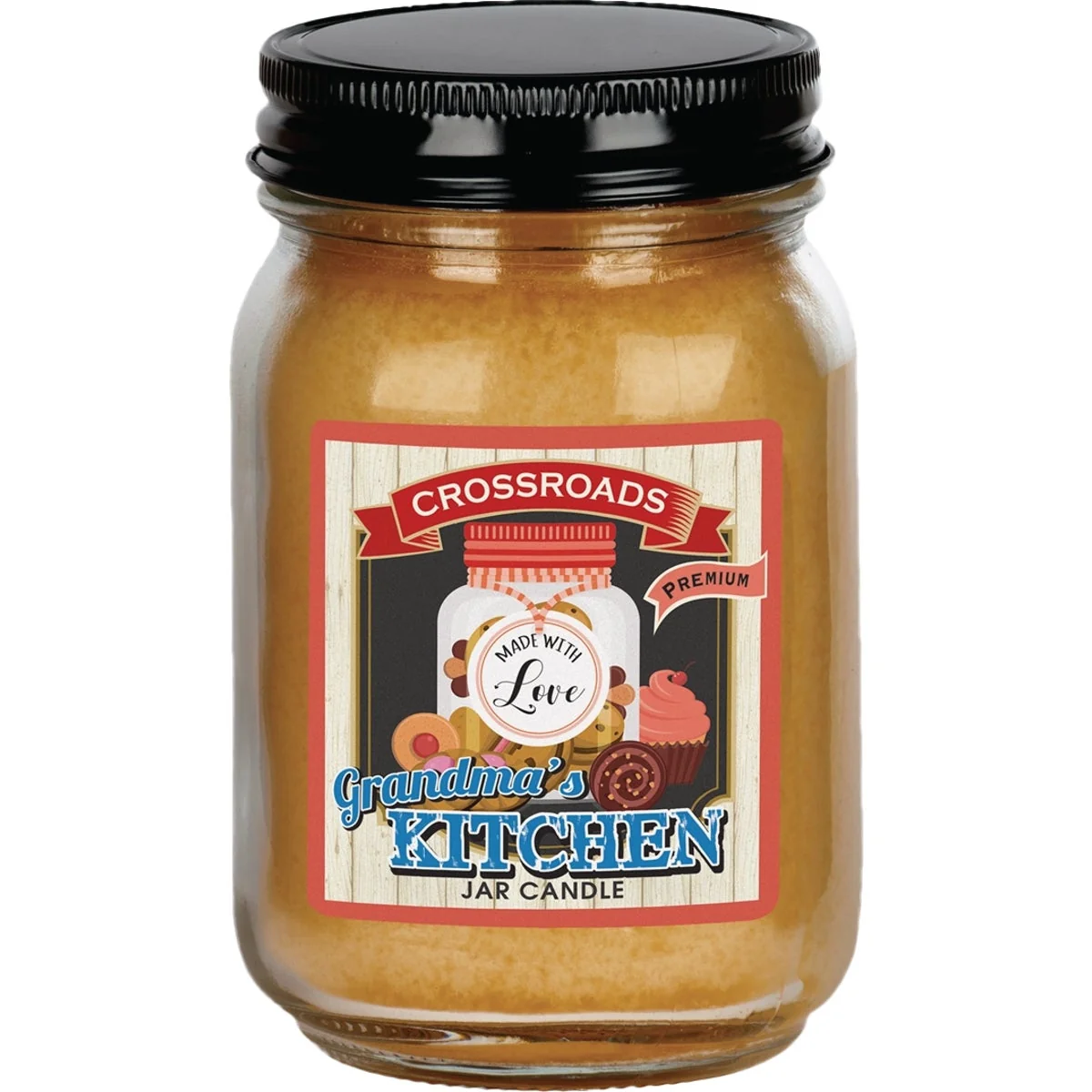 Natural Crossroads Designs 12 Oz. Jar Candle Grandma's Kitchen Long-Lasting
