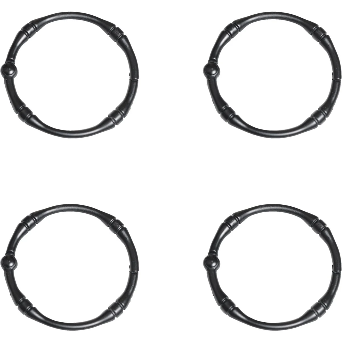 Powerful Zenna Home Rustproof Matte Black Shower Curtain Rings 12-Count Lightweight