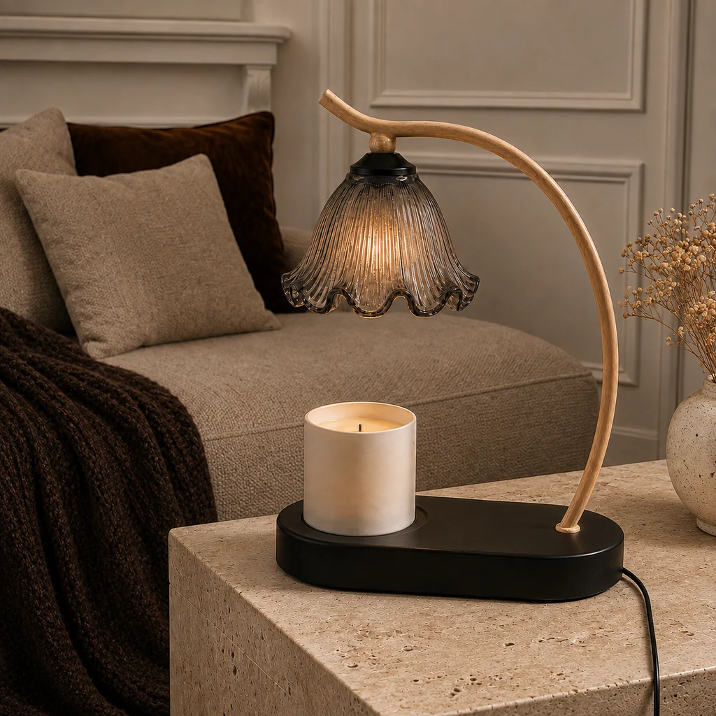 Outstanding Lampe Chauffe-Bougie à Abat-Jour en Verre – Maison Milaya Responsible