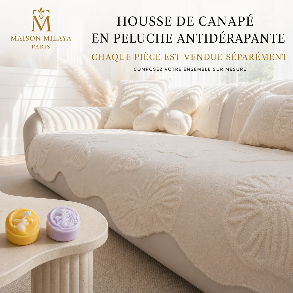 Organic Cosy Non-Slip Sofa Cover – Maison Milaya Solid