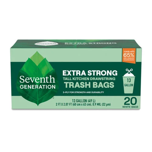 Luxury Seventh Generation 13 Gal Tall Kitchen Drawstring Trash Bags Enhanced