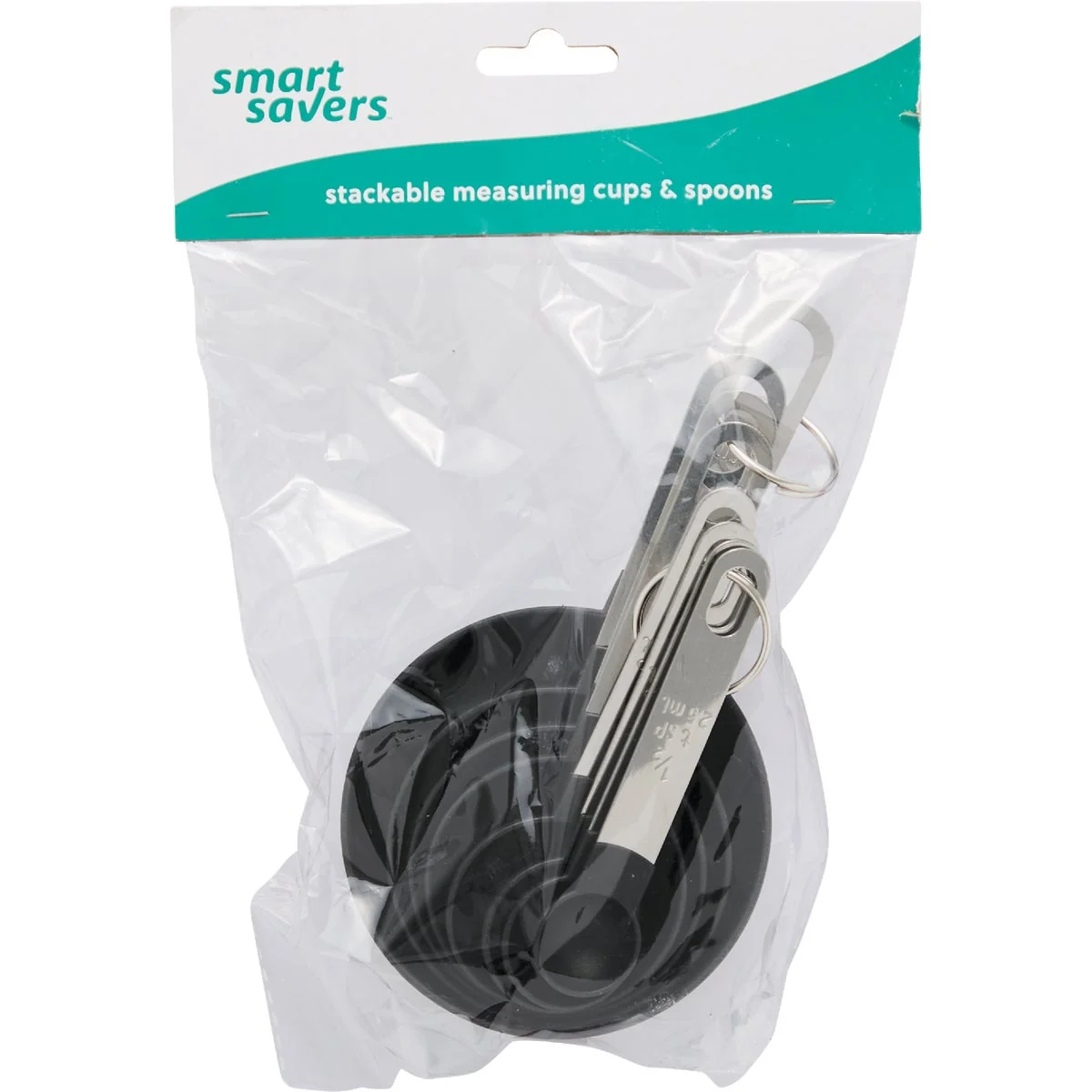 Effective Smart Savers Stainless Steel Stackable Measuring Cup and Spoon Set 8-Piece Clean