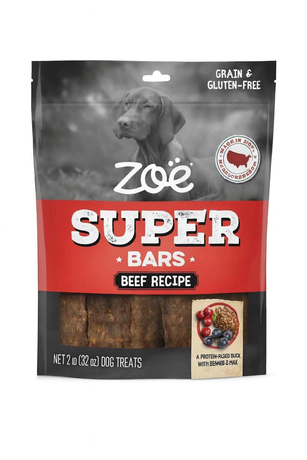 Original Design Hoiyen Zoe Beef Recipe Dog Treats — Protein-Packed Grain- 2 lb Bag Original