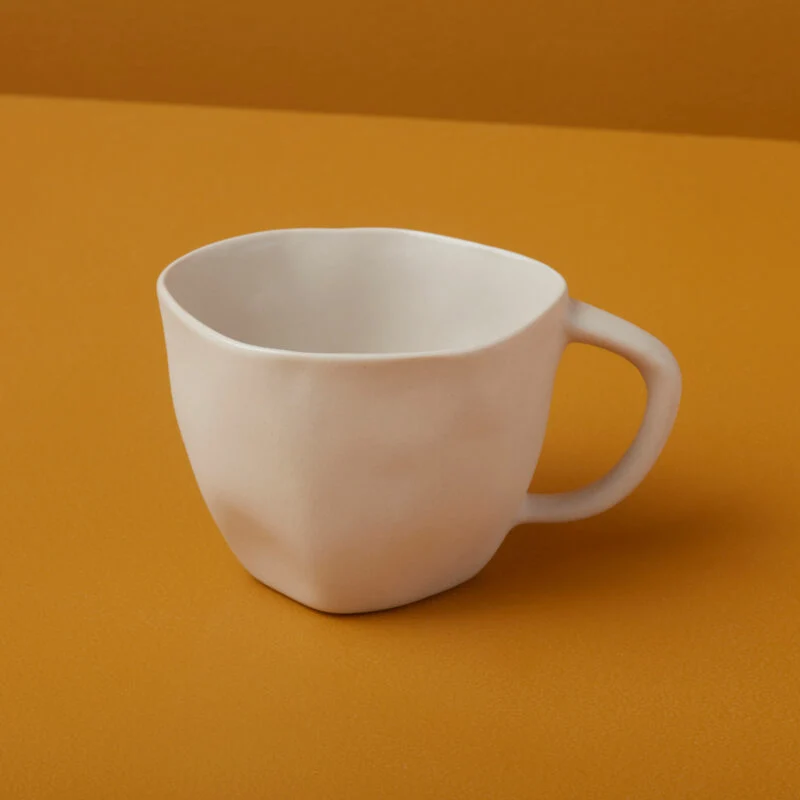 Expertly Made Tam Stoneware Cappuccino Cup - Pearl High-End