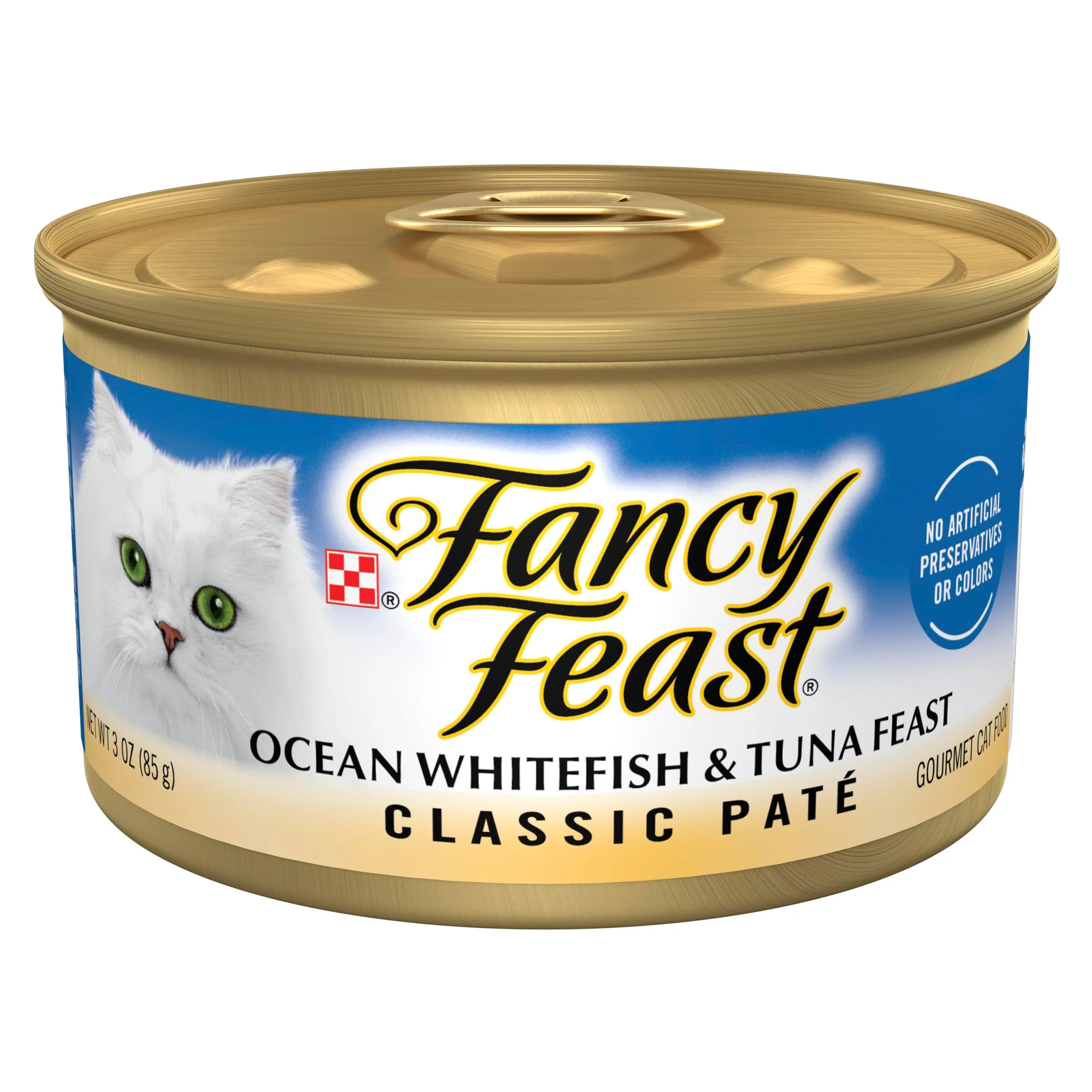 First-Class Fancy Feast Classic Ocean Whitefish Tuna Pate — Grain- Cat Food 24 x 3oz Cans Superior