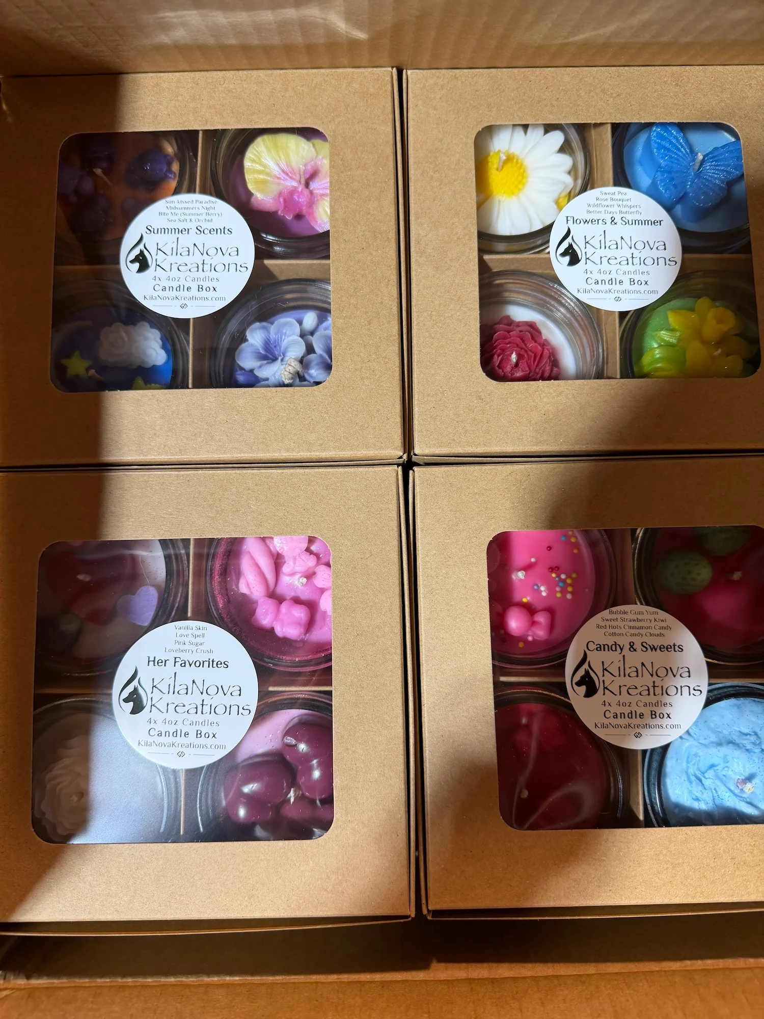 Environmentally Friendly Candle 4 Packs Scent Story Boxes Pure