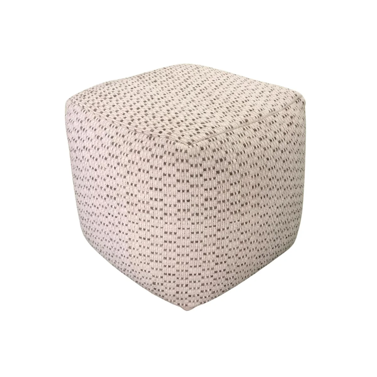 Contemporary Kimono Pouf - Ivory Grey Sophisticated