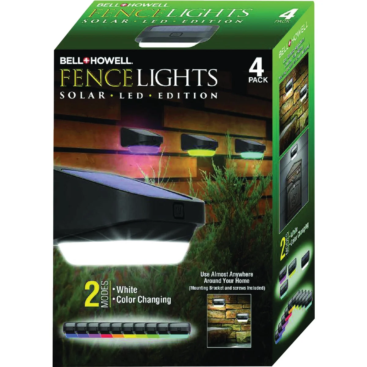 Recyclable Bell Howell Solar LED Deck Fence Light 4-Pack Consistent