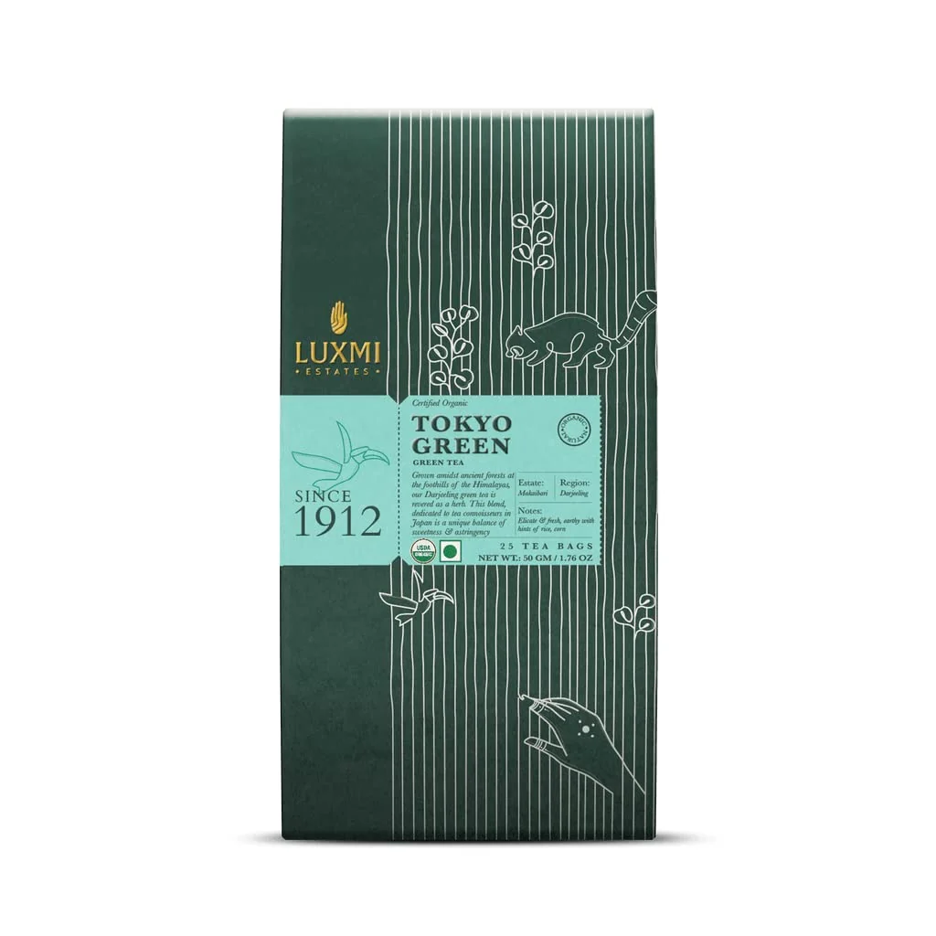 Casual Luxmi Estates Tokyo Green Organic Green Tea 25 Tea Bags Tea Bags For Relaxing Calming and Stress Relief Top-Quality