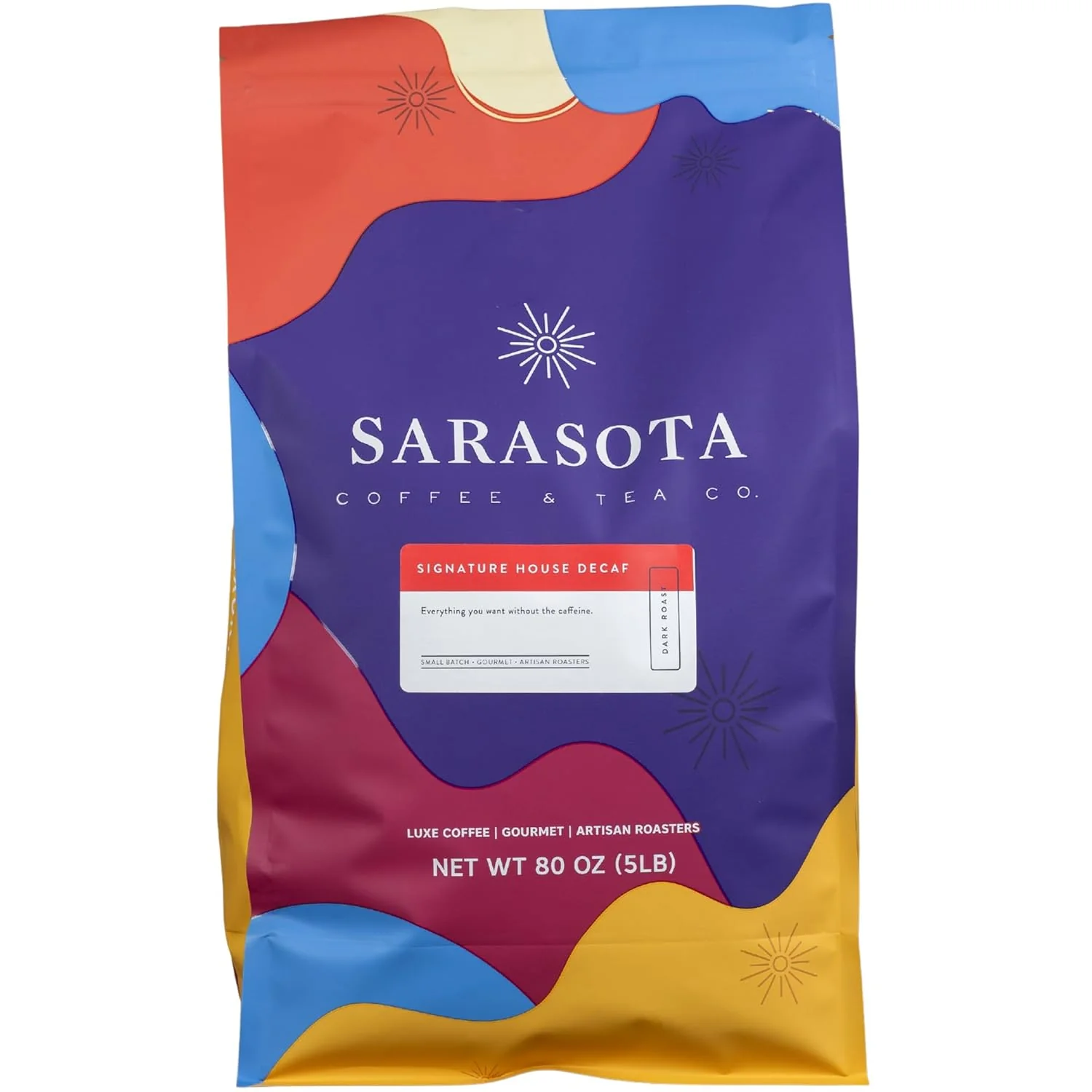 Comfortable Sarasota Coffee Whole Bean Decaf Dark Roast Gourmet Decaffeinated Coffee Beans Low Acid Mold Specialty Grade Bulk Beans 5lb 80 oz Professional