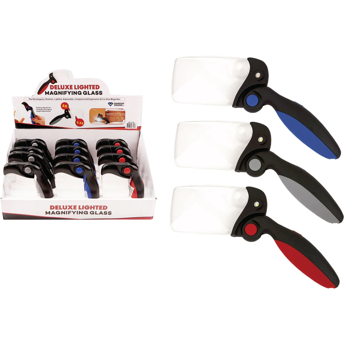 Lightweight Diamond Visions Foldable Lighted Magnifying Glass Next-Generation