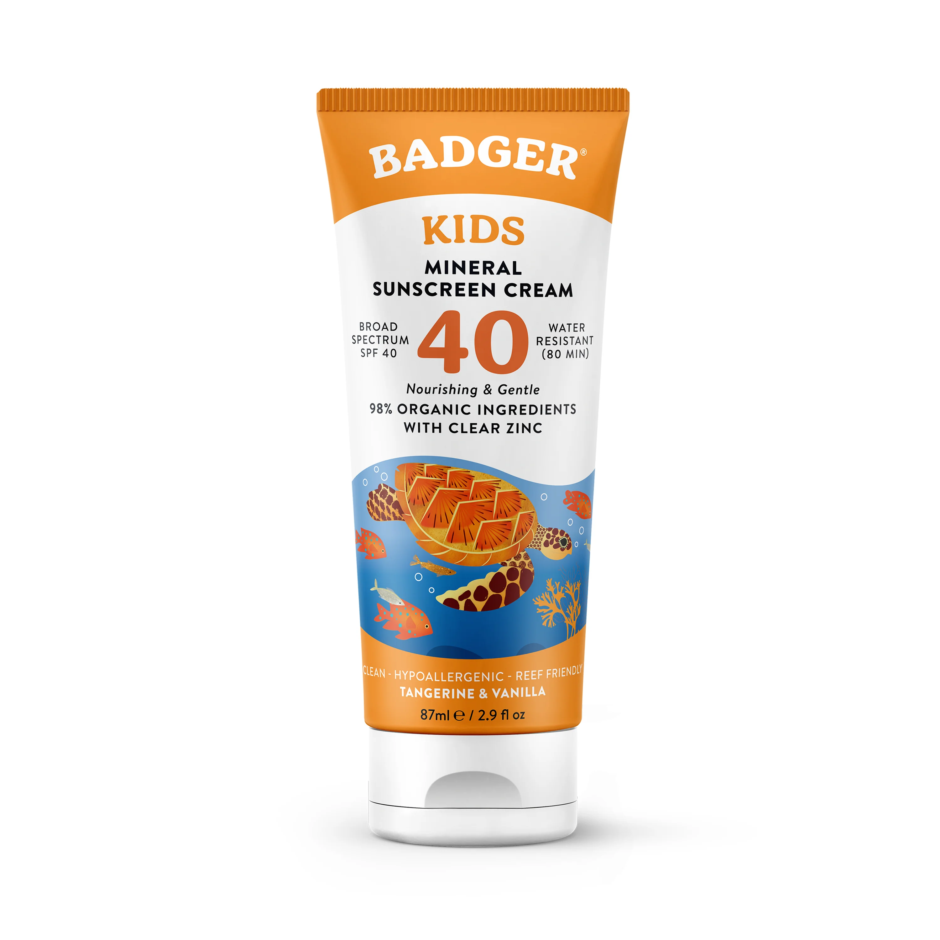 Long-Lasting Badger Balm Kids Mineral Sunscreen Cream - SPF 40 Smooth