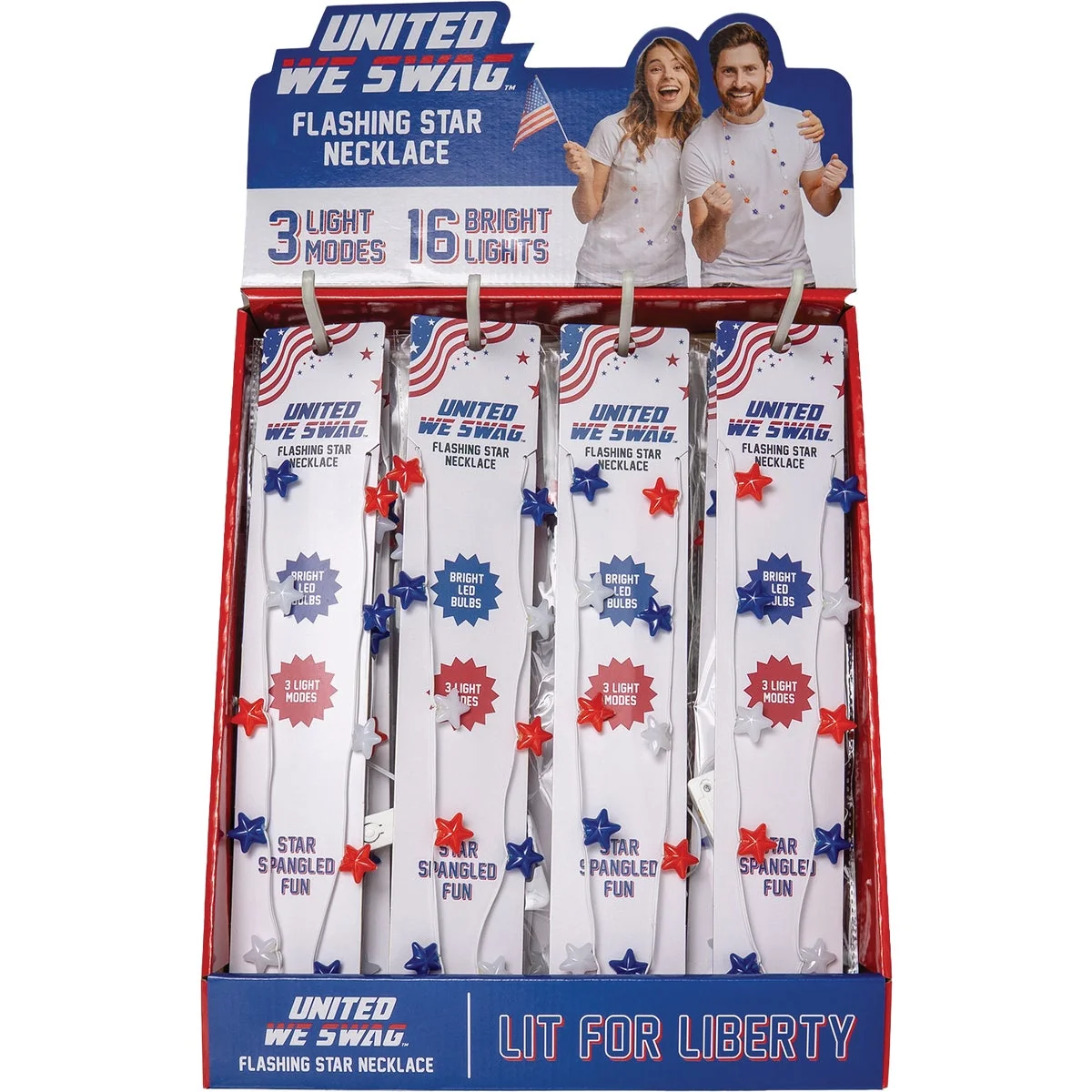 Powerful Patriot Pride USA Light Up Necklace Recyclable