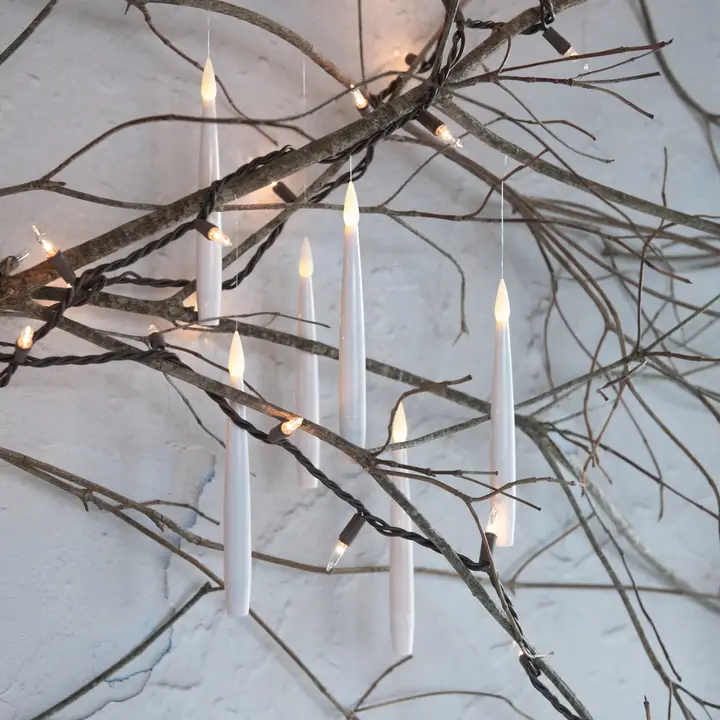 Top-Quality Set of 6 Hanging LED Taper Candles with Remote Official