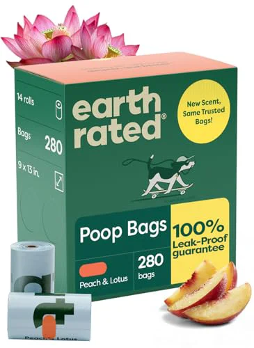 Exceptional Earth Rated Poop Bags for Dogs – Leak-Proof Extra Thick Peach Lotus 280 Count Outstanding