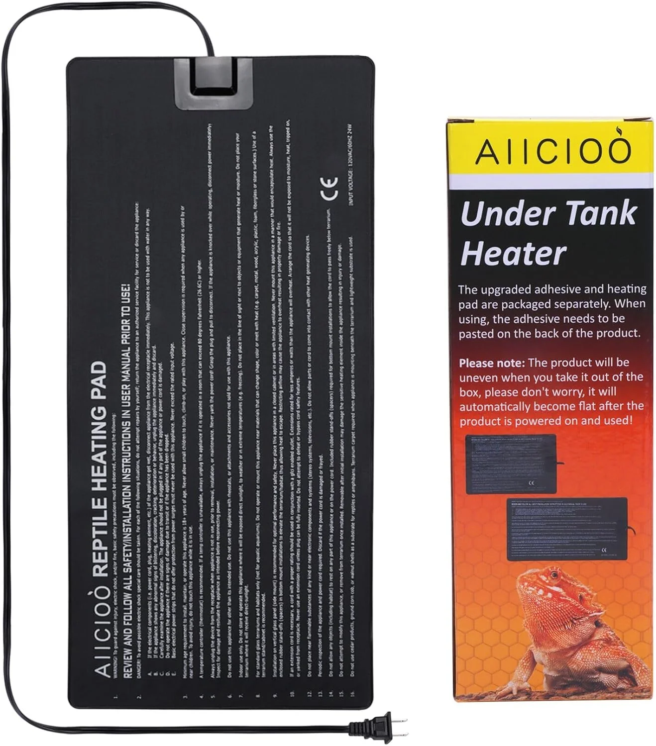 Efficient Aiicioo Reptile Heating Pad - Hermit Crab Heater Heat Mat for Reptiles Snake Lizard 24 Watt Unique