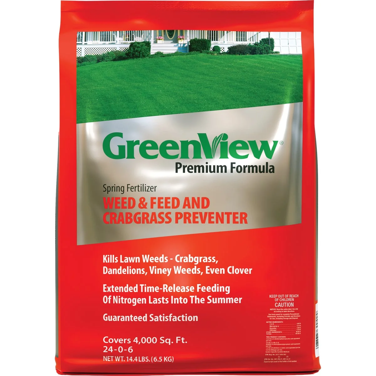 Powerful GreenView Premium Formula 14.4 Lb. 24-0-6 Spring Weed Feed and Crabgrass Preventer Advanced