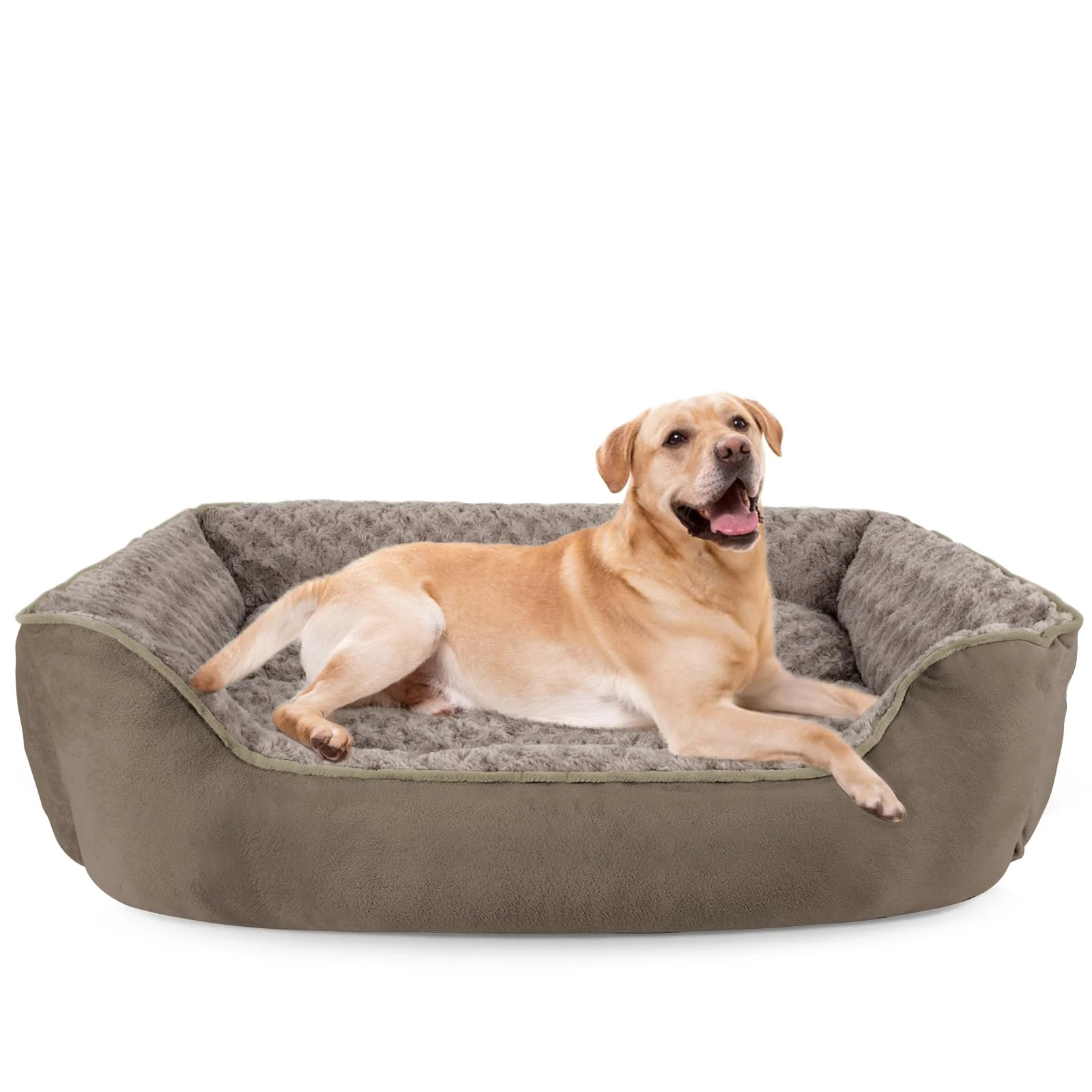 Fast JOEJOY Rectangle Dog Bed for All Sizes Washable Orthopedic Sofa Bed with Anti-Slip Bottom – Dark Brown Smart