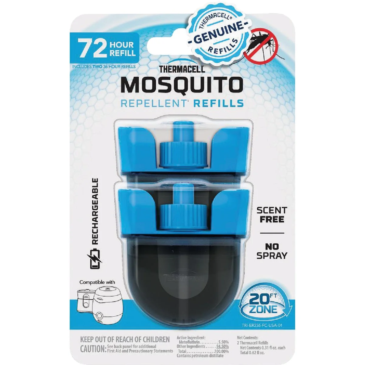 Smart Thermacell 36 Hr. Rechargeable Mosquito Repellent Refill 2-Pack Modern