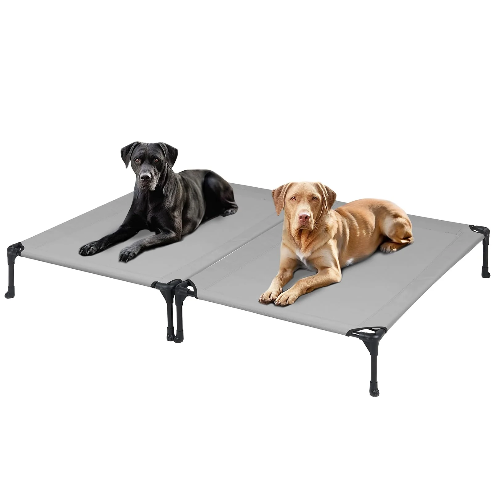 Healthy Veehoo Raised Dog Bed – Cooling d Pet Cot for Large Dogs 42 x 30 2-Pack in Grey Pure