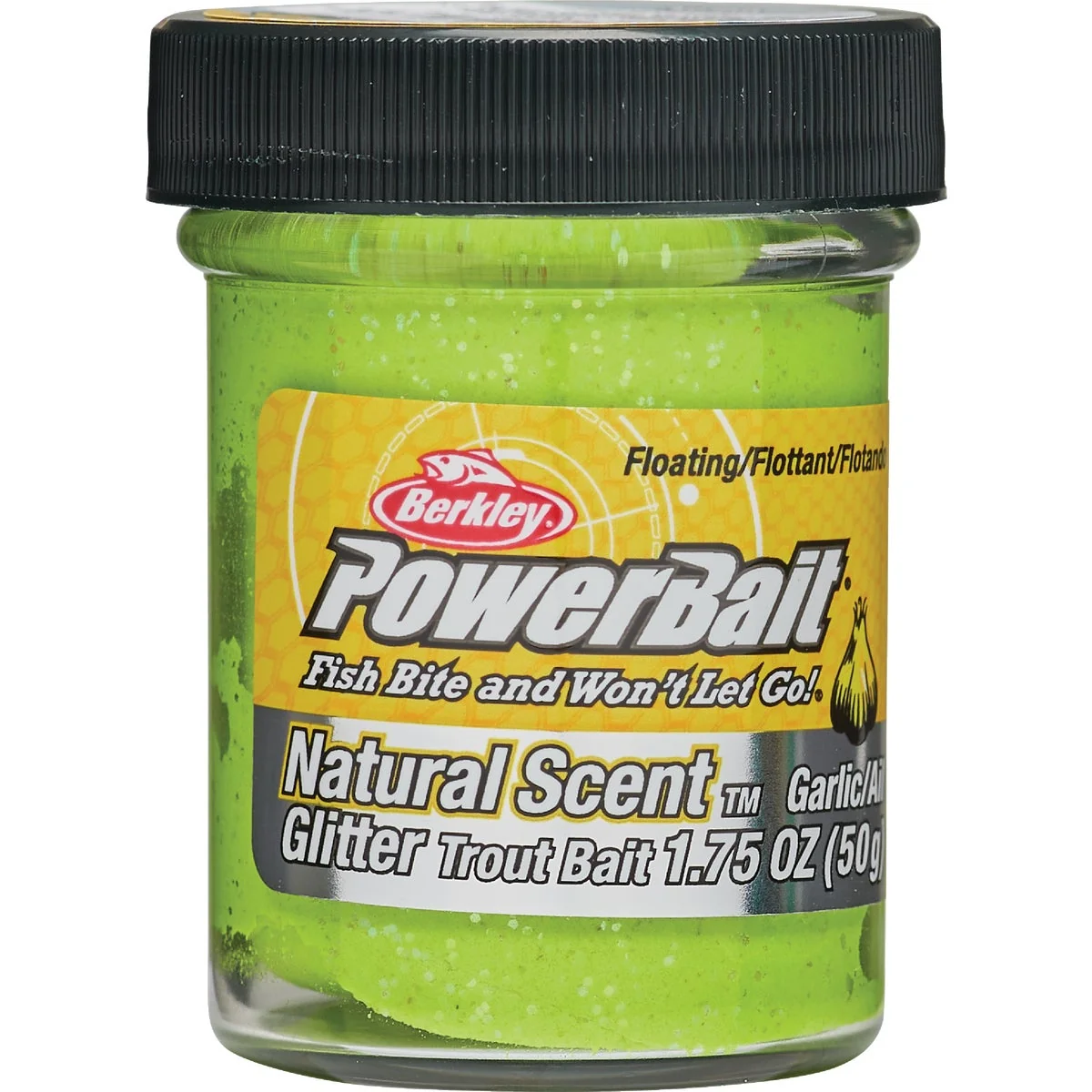 Green Berkley PowerBait Natural Glitter Trout Bait Chartreuse Original Design