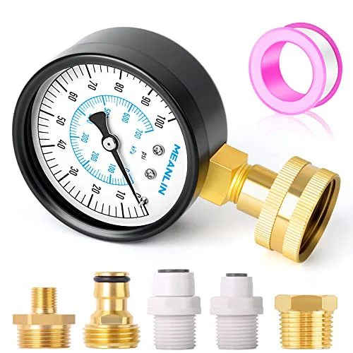 Traditional 0 100Psi 3 4 Female Water Pressure Kit Plus 5 adapters Consistent
