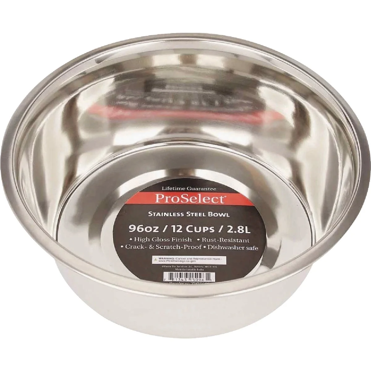 Reliable Boss Pet ProSelect 96 Oz. Heavy Stainless Steel Mirror Finish Dog Bowl Contemporary