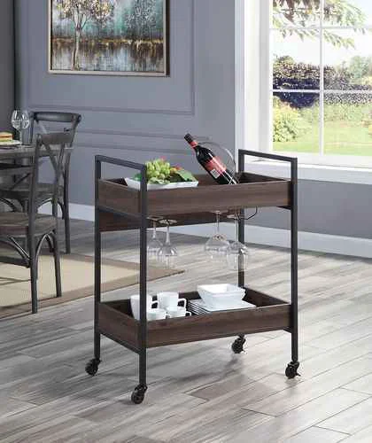 Top-Quality Jerrick - Serving Cart - Walnut Black Reusable