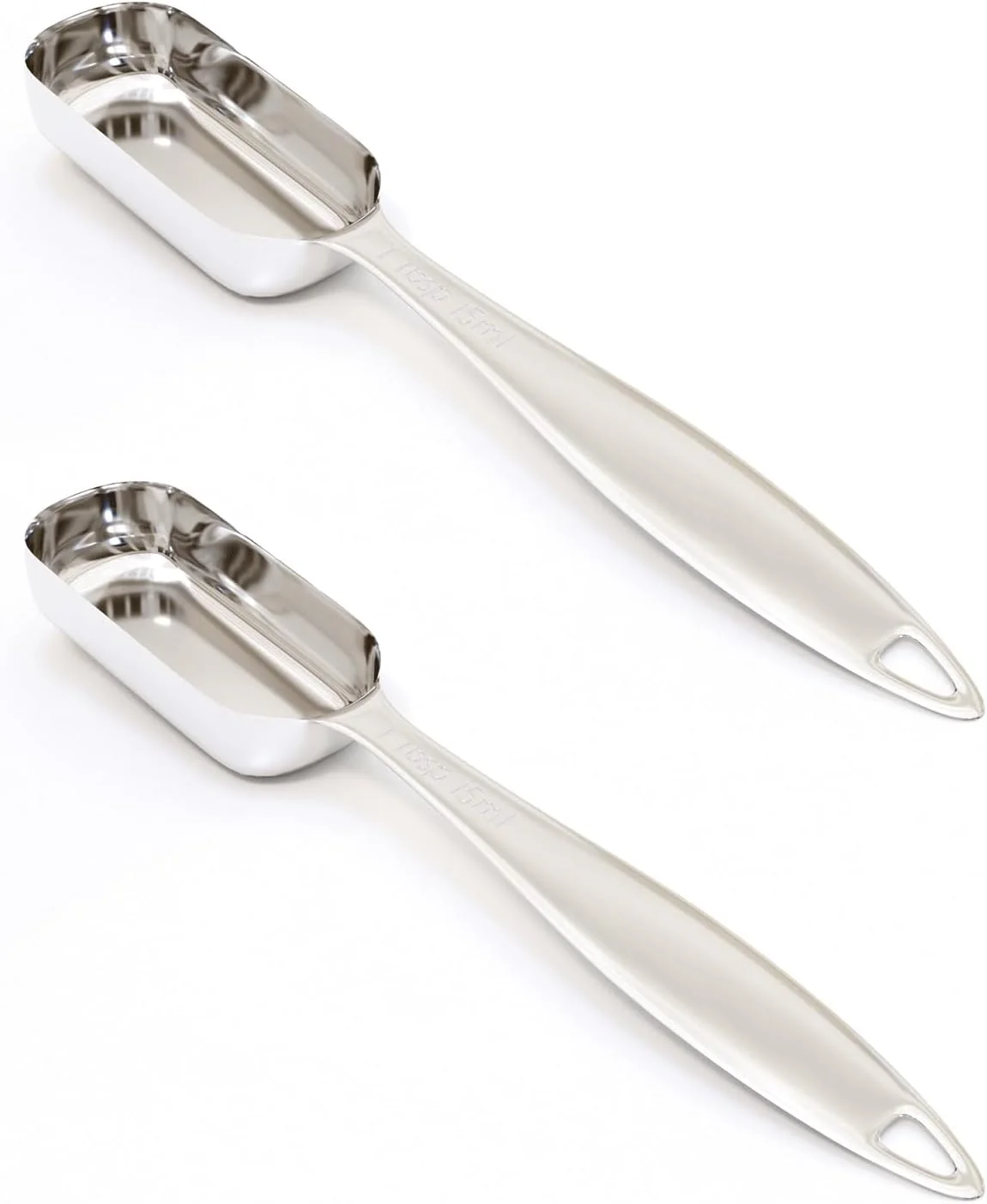 Lightweight 2PCS 1tbsp 15ml Measuring Spoon Stainless Steel Measure Teaspoon High Precision Food-Grade ‌Rust- Dishwasher-Safe Easy-Read Markings Multi-Purpose Sturdy amp Durable High-Quality