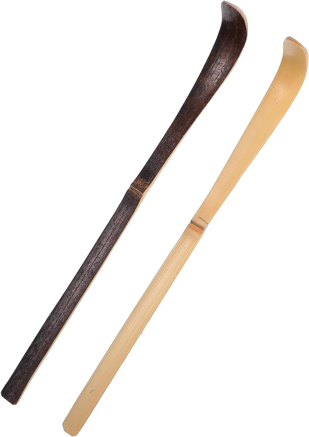 Premium Material 2 Pcs Matcha Spoons Bamboo Scoop Tea Leaf Sticks Tea Whisk Scooping Teas Ceremony Utensil Chashaku Hooked Green Teas Spoon for measuring Coffee Pure