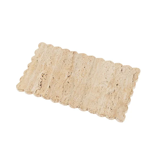 User-Friendly Travertine Scalloped Rectangular Tray Consistent