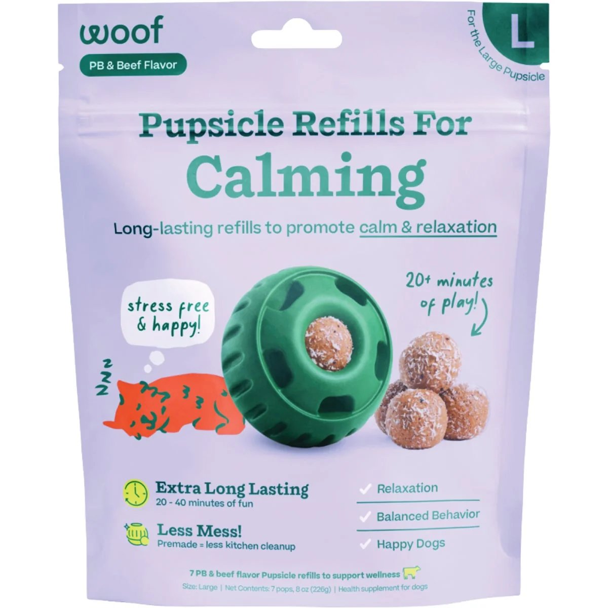 Effective Woof Pupsicle Large Calming Refill Pop Treat 7-Pack Fashionable