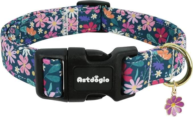 Eco-Friendly Dog Collar for Large Dogs Spring Dark Green Dog Collars Genuine