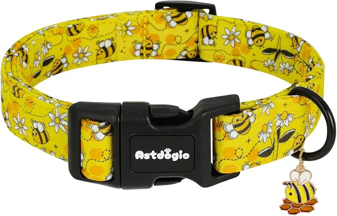 Enhanced Yellow Dog Collar for Large Dogs Spring Summer Theme Large Dog Collars Elegant