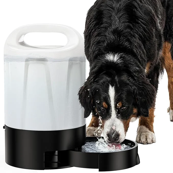 Organic Dog Water Bottle Portable 1 Gallon 128oz Automatic Gravity Dog Water Dispenser with Pull-Out Drinking Bowl Large Capacity for Travel Camping Hiking Beach Road Trips BPA-About ThisOverview Smooth