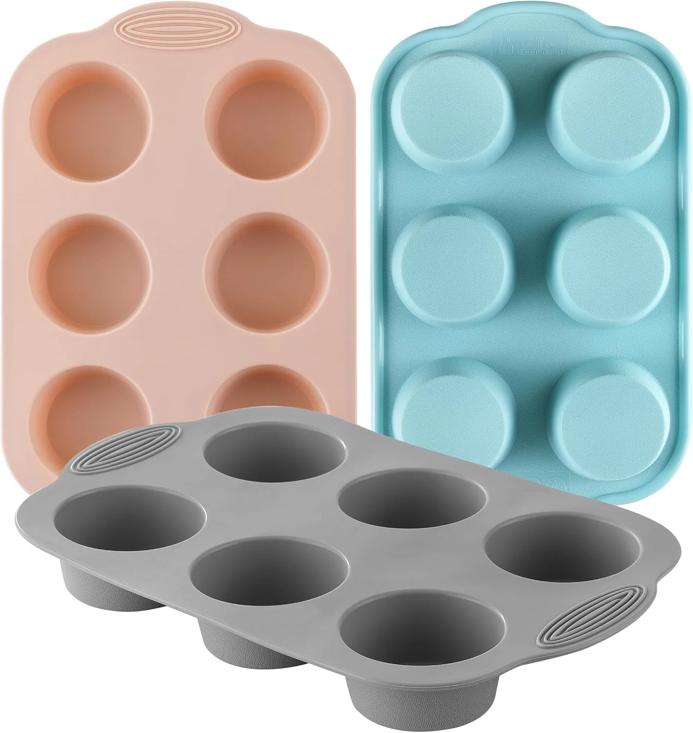Recyclable XZZWLL 3 Pack Silicone Muffin Pan 6 Cup Nonstick Cupcake Molds for Baking Modern