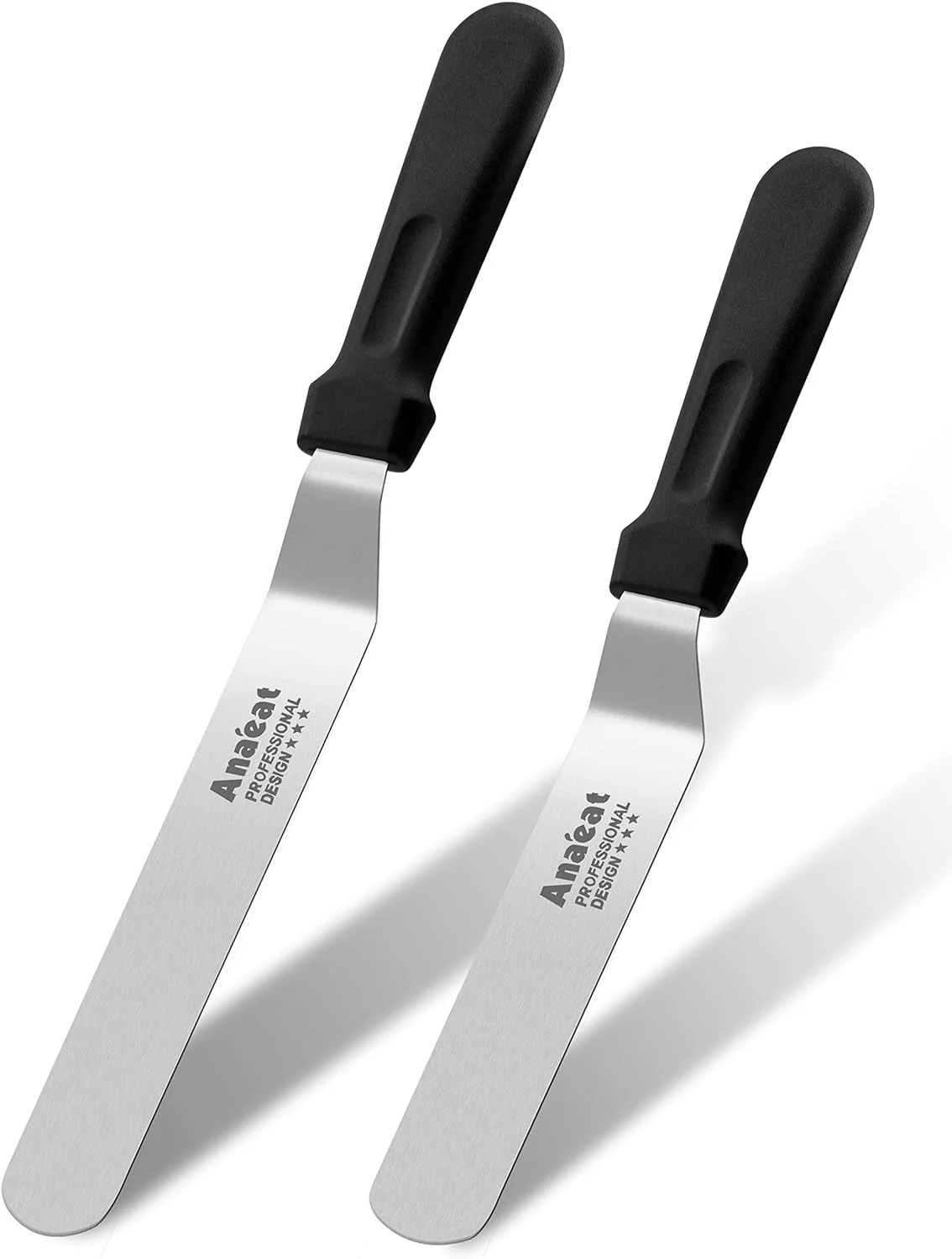 Dependable Anaeat Icing Spatulas Set of 2 Professional Cake Angled Offset Spatula with 6 8 Stainless Steel Blades Refined