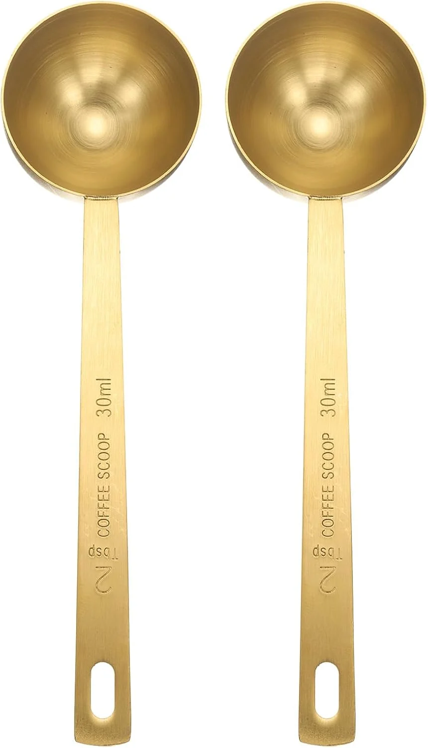 Organic Harfington 2pcs Coffee Scoop Spoon 2tbsp 6tsp 30ml 304 Stainless Steel Long Handle Teaspoon Tablespoon Measuring Spoons Scoops for Tea Sugar Practical