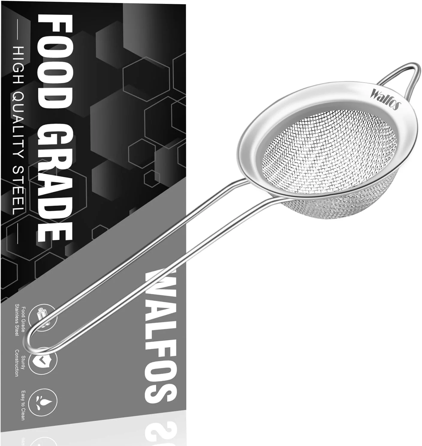 Excellent Walfos Mini Fine Mesh Tea Strainer Stainless Steel Small Sifter with Sturdy Handle 2.7 Inch Kitchen Metal Sieve for Tea Coffee Cocktail Juice Sugar and Spices Next-Generation