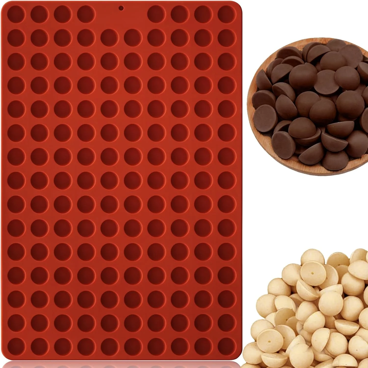 Comfortable Hknmtt Mini Semi Sphere Shape Molds Silicone 148 Cavities Round Baking Moulds for Dog Treats Snack Candy Chocolate Chip Cookie Wax Yogurt Melts Soft