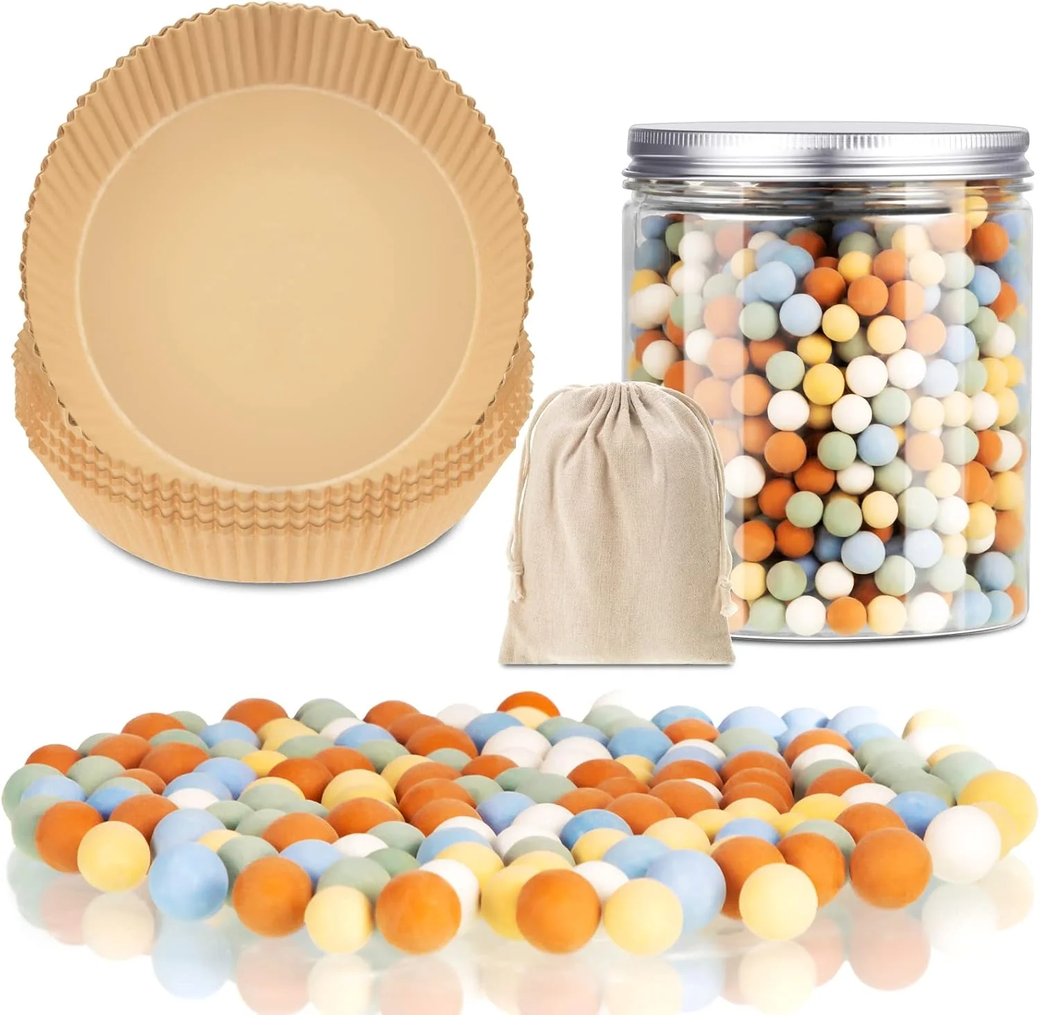Practical Patelai 1 Pcs 2 lb Pie Weights Ceramic 50 Pcs Parchment Paper Multi Color Safe