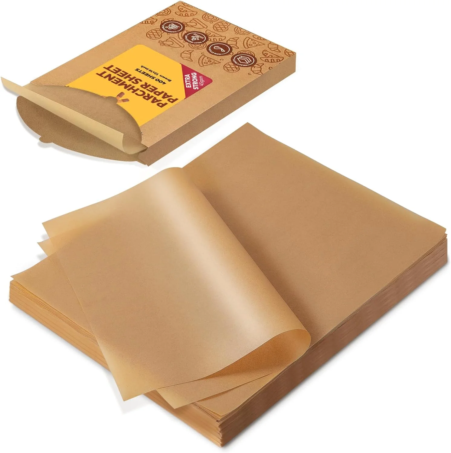 Detailed Katbite 400PCS Unbleached Parchment Paper Sheets 12 x 16 IN Pre-Cut Baking Parchment Optimized